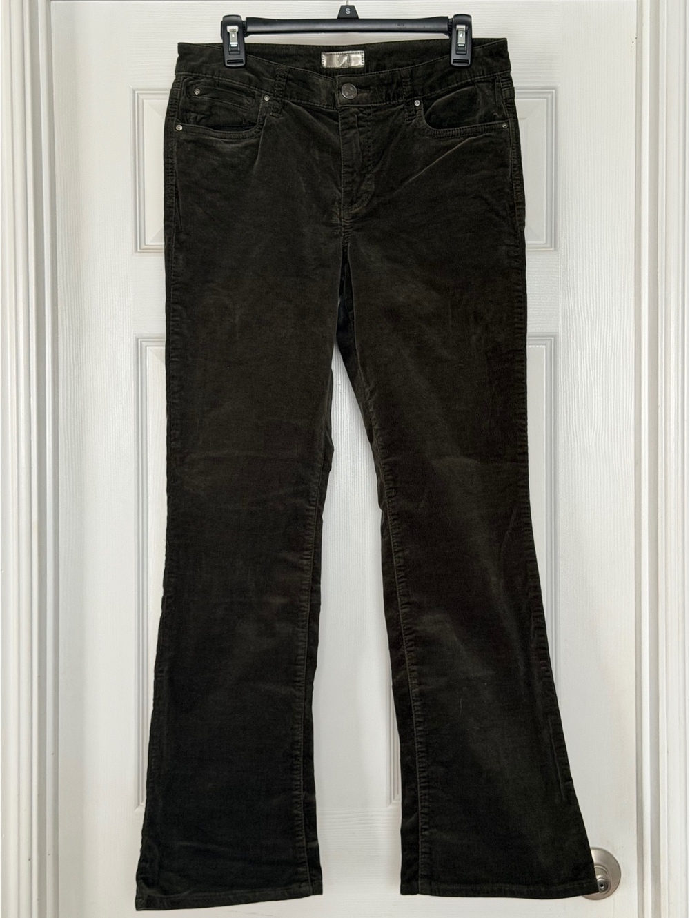 KUT from the Kloth Karen Baby Olive Green Bootcut Corduroy Pants Size 10